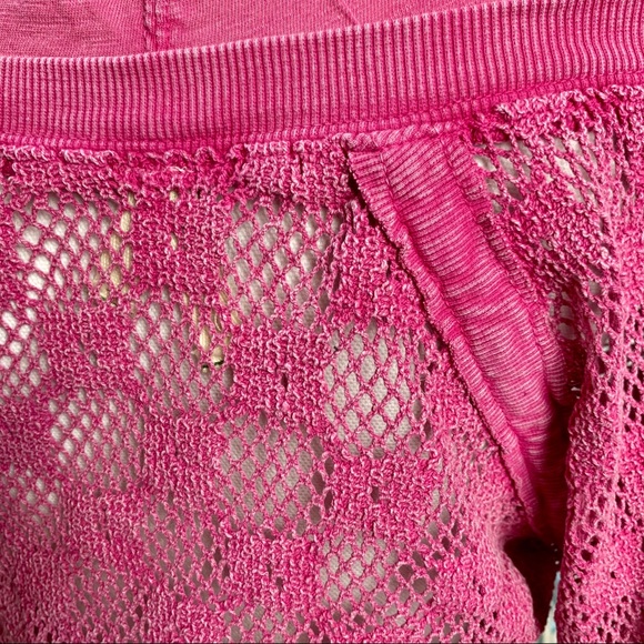 Free People Crochet Detail Hooded Top Small - Picture 3 of 6